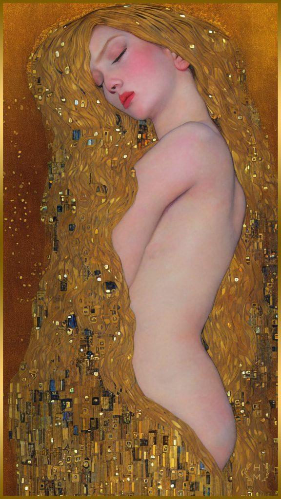 Enter the mesmerizing world of HEL MORT's Song of a Maid® Paintings and discover the empowering beauty of femininity. These exquisite paintings in Klimt style showcase sleeping blonde women and exquisitely capture the resilience and grace of women. Journey through the rich symbolism and poignant imagery that celebrates women's power in a world that often undermines it. Enrich your art collection with HEL MORT's empowering and inspiring Song of a Maid® Paintings. Order now and experience the transformative power of art that celebrates the strength and beauty of women.